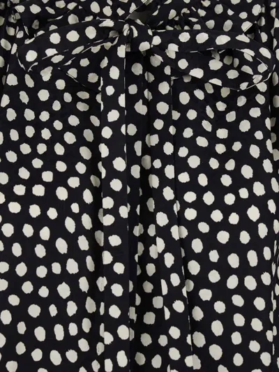 Chloé Women Black Blouse With High Neck And All-over Polka Dot Motif In Silk Woman In Multi