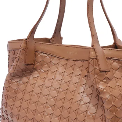 Serapian Small Secret Mosaico Shoulder Bag In Brown