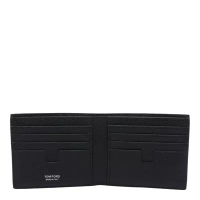 Tom Ford Textured Leather Bifold Wallet And Cardholder In Black