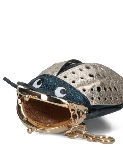Anya Hindmarch Womens Starling Bug Metallic Leather Coin Purse Charm In Multi