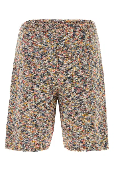 Alanui Multicolor Crochet Dust Of Light Bermuda Shorts In Brown