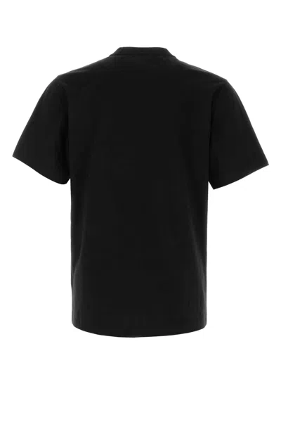 Burberry Men Black Crewneck T-shirt With Logo Lettering On The Front In Cotton Man