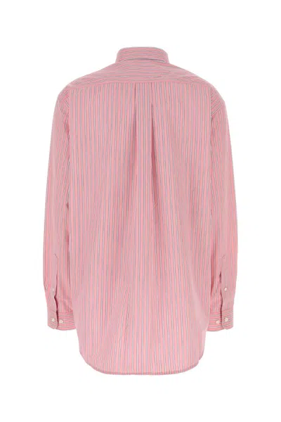Miu Miu Embroidered Poplin Oversize Shirt In Pink