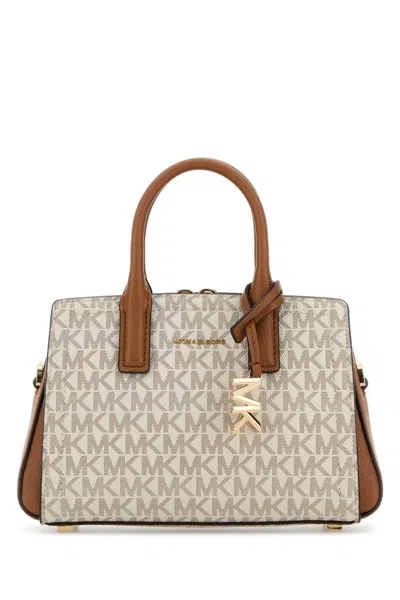 Michael Kors Small Canvas Laila Handbag With Gold-tone Hardware In Brown