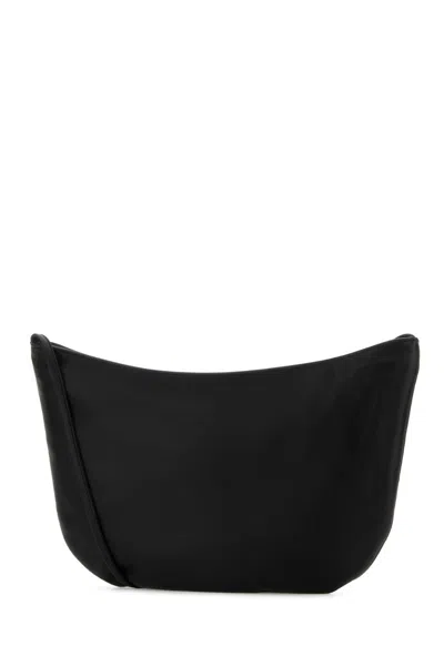 The Row Black Leather Izzy Crossbody Bag In Black