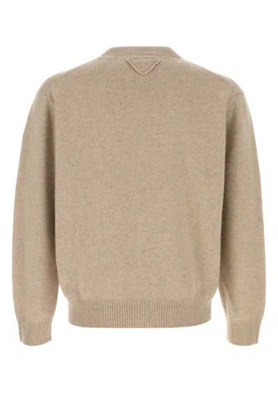 Prada Sand Cashmere Sweater In Neutral