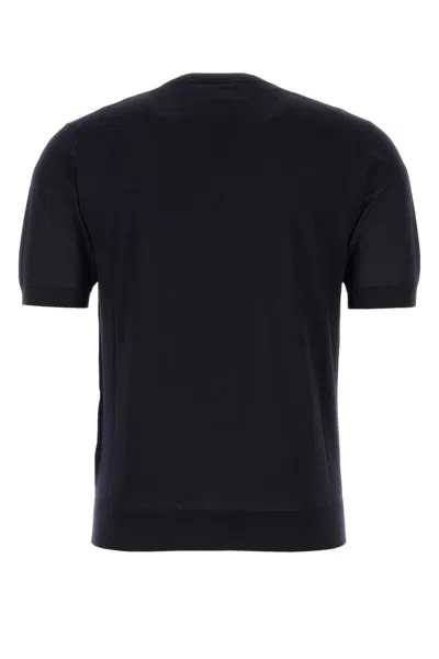 Prada Midnight Wool Crew-neck T-shirt In Black