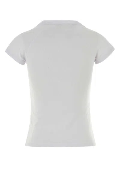 Loewe White Stretch Cotton Blend T-shirt In Gray