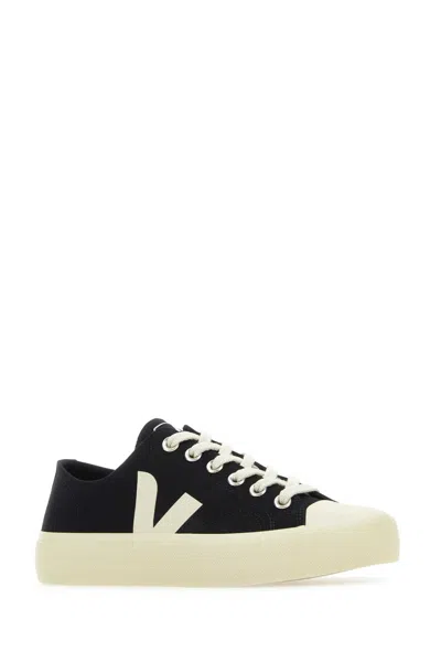 Veja Black Canvas Wata Ii Sneakers In Multi