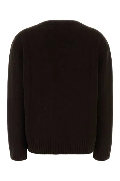 Prada Dark Brown Wool Blend Sweater In Brown