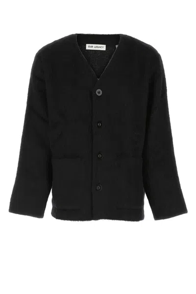 Our Legacy Black Wool Blend Cardigan In Black