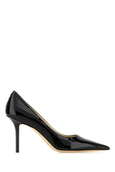 Jimmy Choo Love 85 Black Patent Leather Pumps In Brown