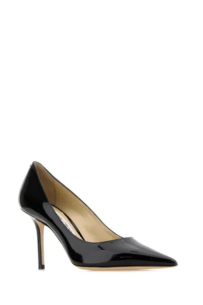 Jimmy Choo Love 85 Black Patent Leather Pumps In Brown