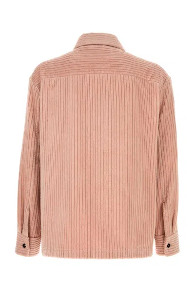 Jil Sander Corduroy Cotton Shirt Jacket In Pink