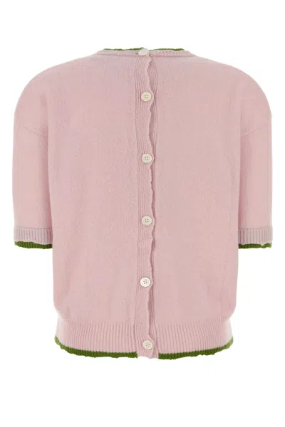 Marni Pastel Pink Wool Blend Sweater In Gray