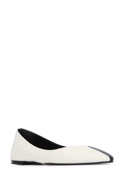 Jacquemus Blackwhite Leather Ballet Flats In Multi