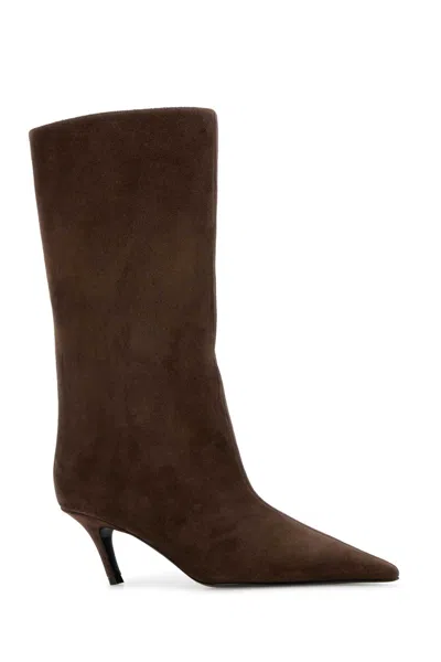 Amina Muaddi Fiona Slanted-heel Boots In Multi