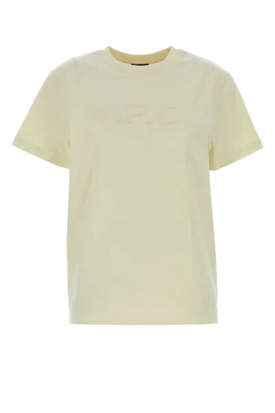 Apc Cream Cotton T-shirt In Yellow
