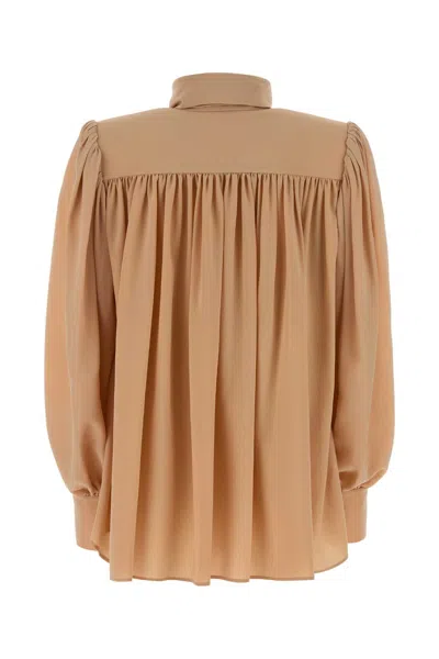 Chloé Powder Pink Crepe Blouse In Neutral