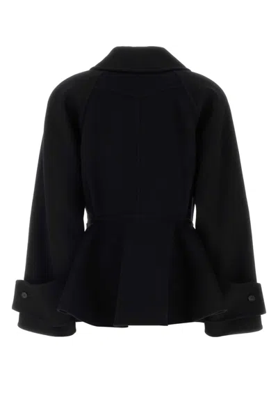 Chloé Chloe Women Short Coat With Ruffles In Black