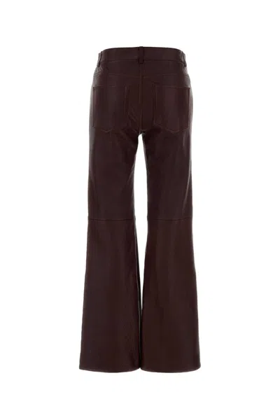 Chloé Grape Leather Flared Pant In Purple