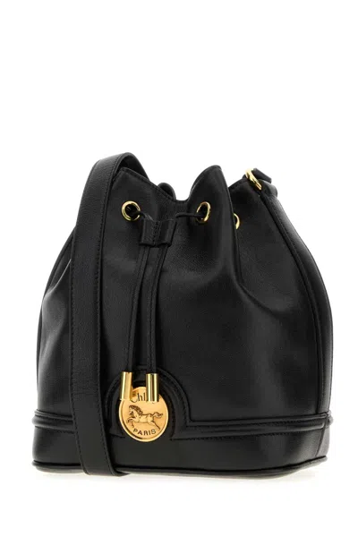 Chloé Black Leather Bucket Bag In Black