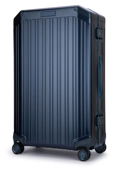 Piquadro Trolley Grande 4 Ruote In Alluminio E Pelle