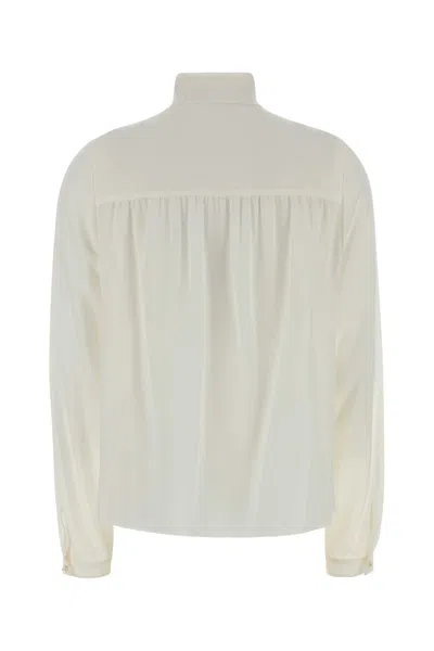 Valentino Ivory Crepe Shirt In Multi