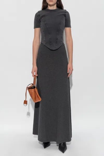 Balenciaga Top With An Asymmetric Hem In Gray