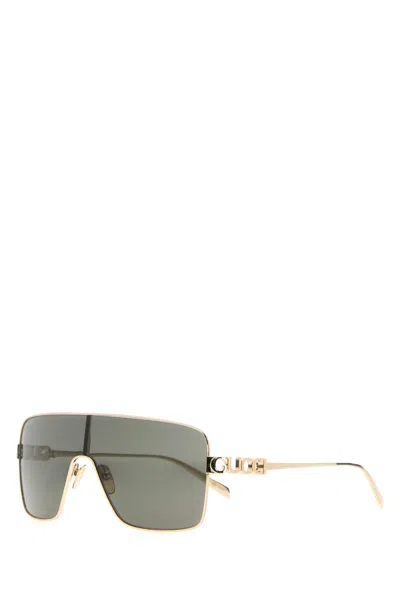 Gucci Women Platinum Metal Sunglasses In Gold
