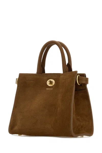Burberry Brown Suede Mini Cotswolds Handbag In Brown