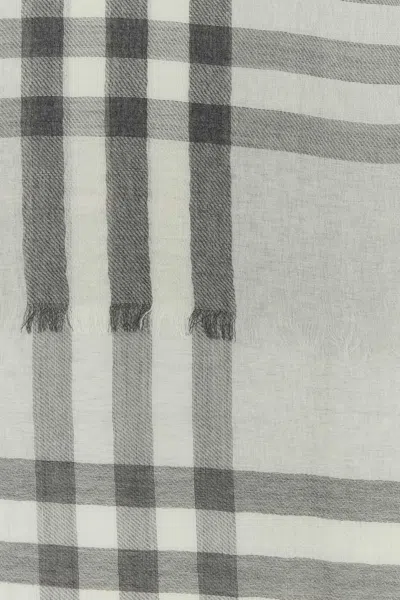 Burberry Embroidered Wool Scarf In Gray