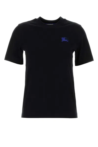 Burberry Black Cotton T-shirt In Black