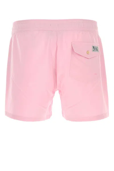 Polo Ralph Lauren Pink Stretch Polyester Swimming Shorts In Pink