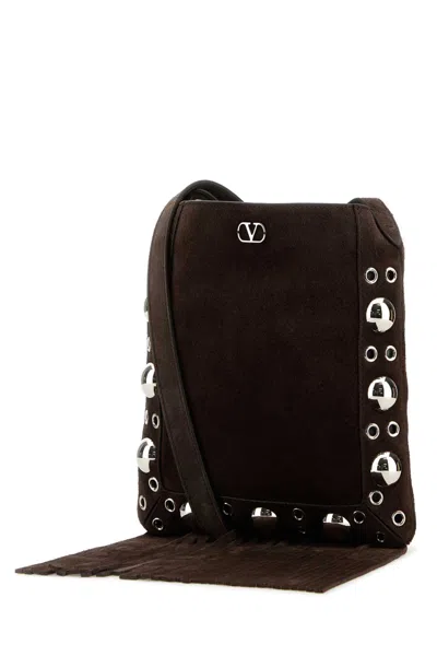 Valentino Brown Suede Small Nellcã´te Crossbody Bag