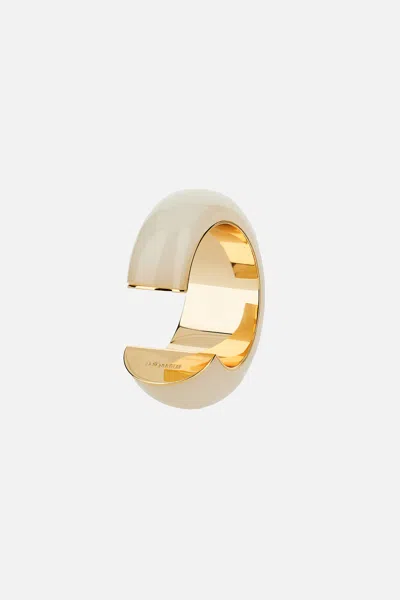 Self-portrait Cream Resin Cuff In Gold