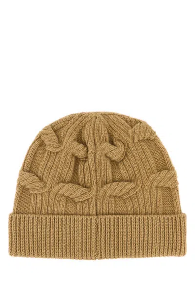 Stella Mccartney Camel Wool Beanie Hat In Brown