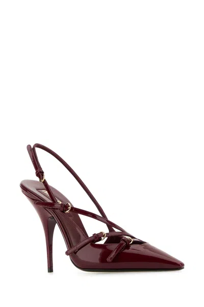 Miu Miu Tyrian Purple Leather Pumps In Purple
