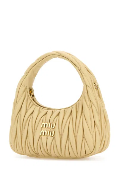 Miu Miu Prada Two-tone Metal And Leather Key Ring In Yellow