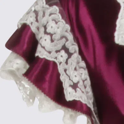 Alberta Ferretti Lace-detailed Dress In Red