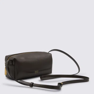 Khaite Dark Brown Leather Crossbody Bag In Brown