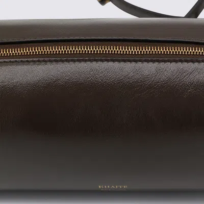 Khaite Dark Brown Leather Crossbody Bag In Brown