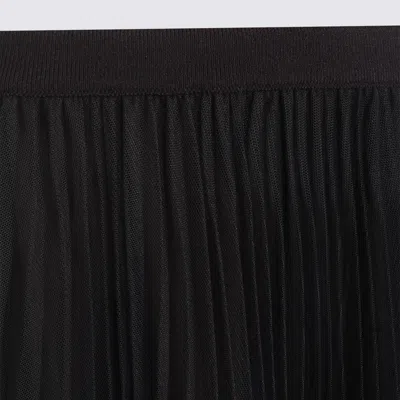 Fabiana Filippi Sheer Midi Skirt Pleats Elastic Waistband In Blue