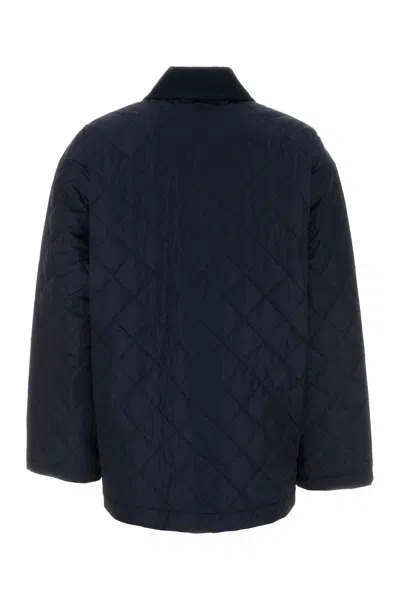 Prada Renylon Jacket Long Sleeves Front Pockets In Blue
