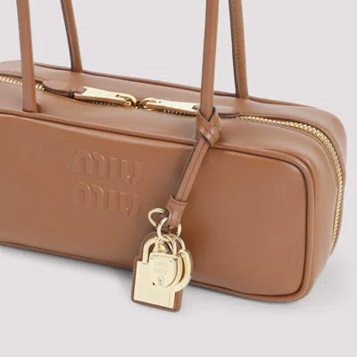 Miu Miu Beau Leather Bag In Brown