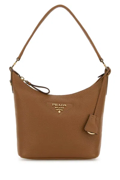 Prada Camel Leather Shoulder Bag