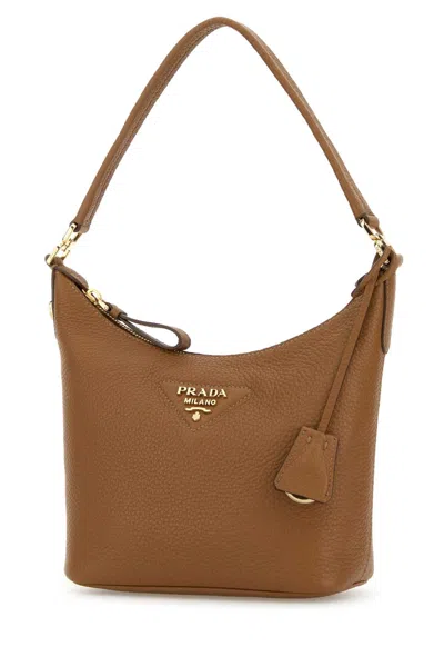 Prada Camel Leather Shoulder Bag