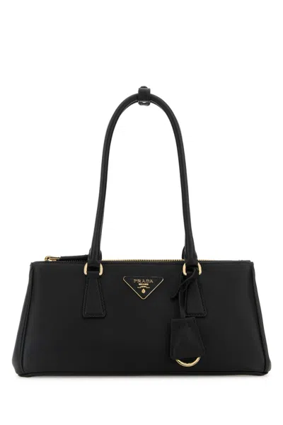 Prada Black Leather Shoulder Bag In Black