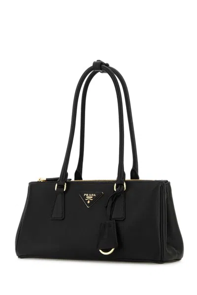 Prada Black Leather Shoulder Bag In Black