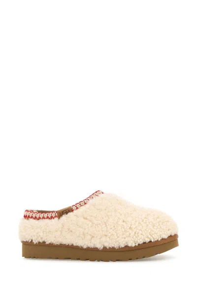 Ugg Ivory Eco Fut Tasman Maxi Curly Slippers In Brown